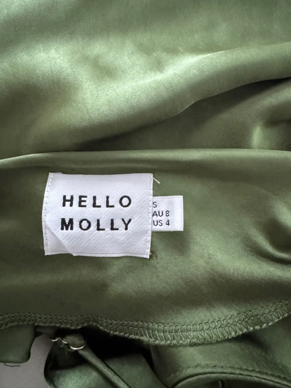 Hello Molly ATHENIAN SATIN MAXI DRESS OLIVE - Picture 4 of 5